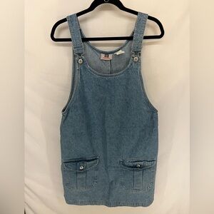 Vintage Faded Glory Women’s Denim Overall Short Dress Size Small